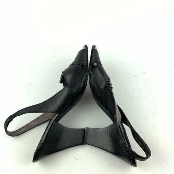 Franco Sarto heels 10 flight black leather chunky - Picture 4 of 8